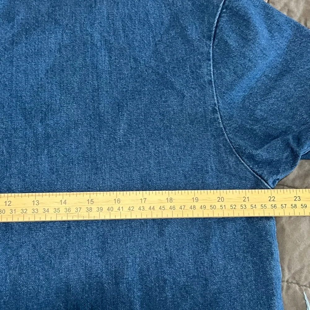 BDG DENIM RAW EDGE SIDE SLIT DENIM TOP SZ M BACK ZIP WESTERN COWGIRL BOHO